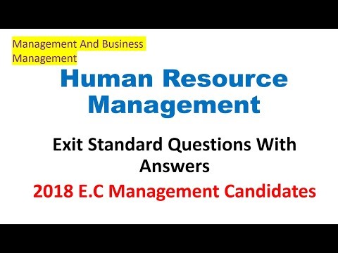 2018 Human Resource Management (HRM) model exit Exam questions with answers