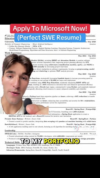 If you want to intern at a big tech company you need to apply right now so heres the perfect resume template 🤝 Day 81 Road To FAANG: Applying to Microsoft #faang #microsoft #bigtech #cs #computerscience #softwareengineer #resume #resumetips