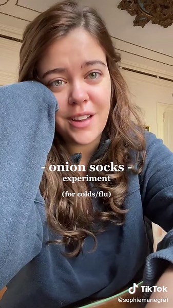 Have you ever tried putting onions in your socks? Here is how it went for me. IMO this is a risk-free, super easy thing to try so it might be worth a shot if you’re feeling sick! I never like to pass off old remedies like this right off the bat since typically legends/practices develop over time for a reason. At the very least, these let me comfortably breathe at night leading to a better nights rest! #onionsinsocks #coldandfluseason #onionsocks #coldremedies #fluremedies #tiktokmademedoit