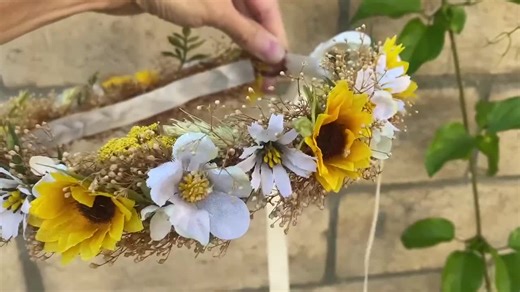Sunflower Daisy Flower Crown: Rustic Bridal Halo, Flower Girl - Etsy