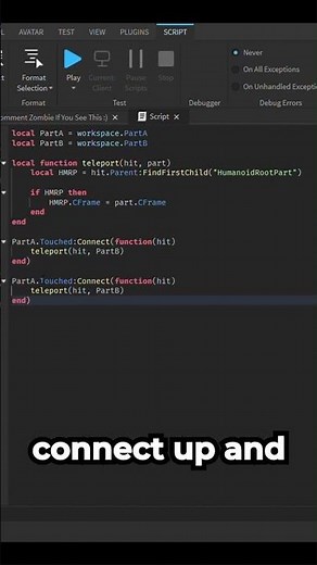 How to make a teleporter in ROBLOX studio | Scripting in 60