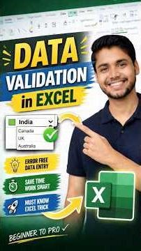 Excel Data Validation Trick 🔥 | Drop-down List in Seconds #shorts