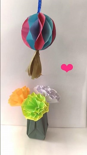 💫 3D Origami Hanging Ball | Easy Paper Craft ✨ #diy