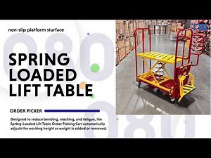 Spring-Loaded Lift Table Order Picking Cart with Safety Step - Order Picker Cart - National Cart Co.