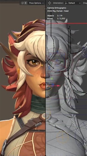 Ricardo S. | Stylized 3D Characters on Instagram: "Final vs viewport Concept by: @jacksonillustrates #arcane #zbrush #blender #eevee #model #art #characterdesign #wip #render"