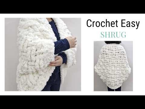 Crochet Polar Hug Shrug Tutorial and Pattern | Beginner-Friendly Cocoon Cardigan XS TO 6XL