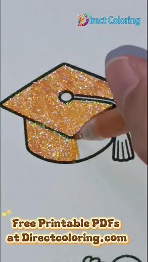 Sparkly Graduation Cap Coloring 🎓✨ So Satisfying to Watch