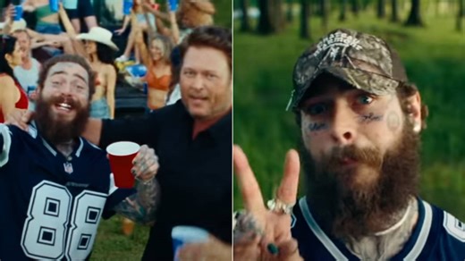 Post Malone and Blake Shelton unveil party-filled video for new song 'Pour Me a Drink'