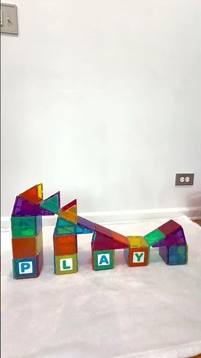 Magnetic tiles build ideas | Marble / ball run #magnetictiles #toys #cartrack