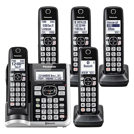 Panasonic 5 Cordless Handset Set with Call Block & Link to Cell | HSN