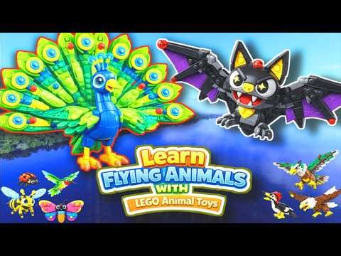 Learn Flying Animals with LEGO Animal Toys 🦋 Kids Learn Eagle, Owl, Butterfly & More