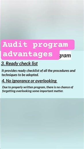Audit program advantages | Auditing concepts #shorts #auditing #auditconcepts