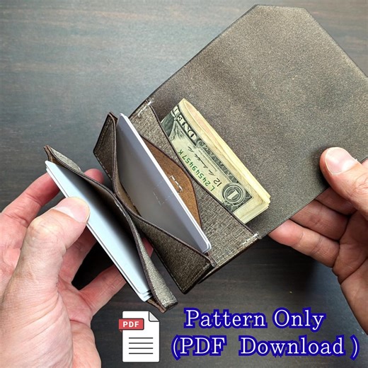 Wide Open Card Wallet Pattern (PDF Download) | Compact Leather Wallet | Accordion-style Design | No Hardware - Etsy