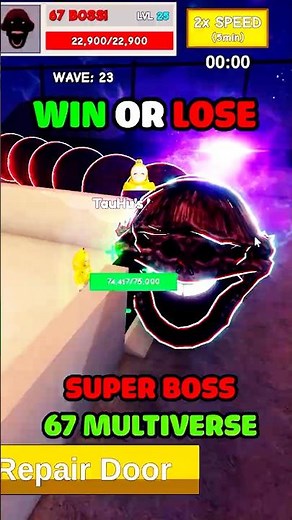 W or L defense defeat super boss 67 multiverse..😱 #stealabrainrot #tauhu #roblox