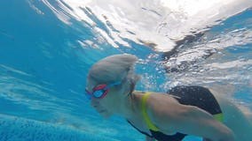 Senior Woman Swimming and Diving Underwater Stock Video - Video of lifestyle, recreation: 289758139