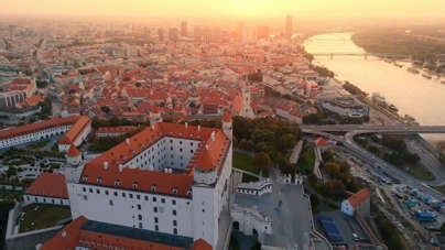 Drone Views of Bratislava: Castles, Bridges, and The Danube
