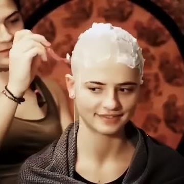 Long-haired brunette girl shaves her head smooth (HD remaster)