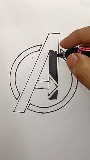 How to draw the Avengers Logo