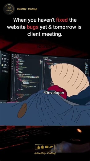 When You Haven’t Fixed the Bugs & Client Meeting Is Tomorrow 😅#fuuny #viralreels #coding