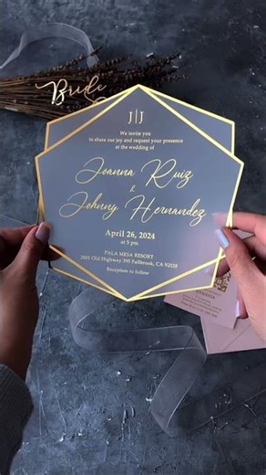 Gold Foil Wedding Invitation Unboxing! Pink Envelopes & Elegance ✨ #shesaidWOW 🫶🏻 #wedding