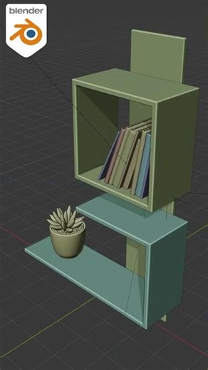 Modern shelves made in Blender Free 3D model
