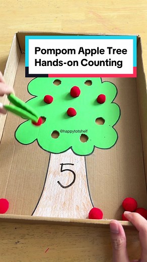 Pompom Apple Tree Hands-on Counting Activity