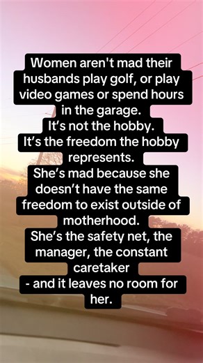 It’s not the hobby, it’s that she doesn’t get to have a hobby! #motherhood #shedeservesit #marriage #shematterstoo #letstalkaboutit