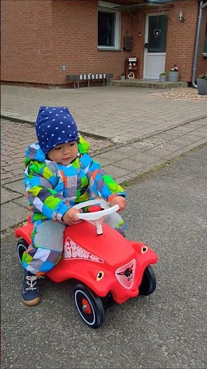 my little Boy's Big Bobby car in red #bobbycar #toddlers