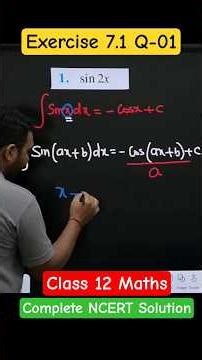 Exercise 7.1 Question 01 l Indefinite Integration Class 12 Maths Solution #class12maths #integration