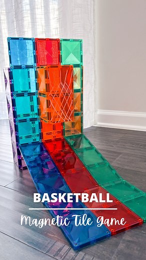 📌SAVE this fun magnetic tiles Pop a Shot game! Comment “BBALL” if you want to make this fun basketball game for your little ones. These rectangles have seriously became a game changer. Our builds are sturdier with them and now we can builder taller and more complex structures. 📥SAVE to try ➡️SHARE with a friend ❤️ FOLLOW for more #stemtoys #stemforkids #magnetictiles #openendedtoys #stemplay #popashot #arcadebasketball #magnetictilescreations #magnetictilesideas #magnetictilegame | Pandamommyt