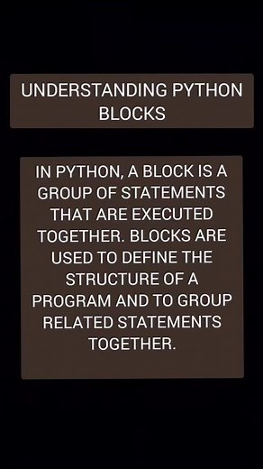Understanding python Blocks || #python #pythonblocks