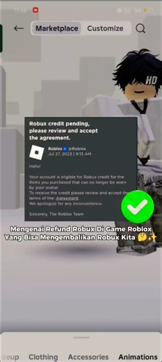 Regarding Robux Refunds That Can Return Our Robux in Roblox 😮👍 #foryou #shorts #refund
