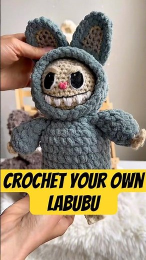 Labubu crochet pattern is finally here! 🧶✨Make your own most-wanted plushie doll #labubu