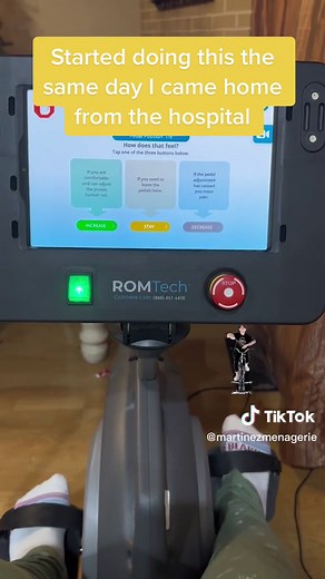 Bilateral knee replacement. ROMTech bicycle for physical therapy. For now, it’s doing all the work! #Rehab #kneereplacement #physicaltherapy