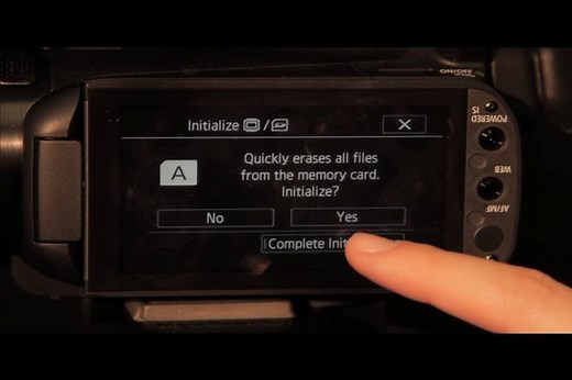 Canon XA-10 - SD Card Initialization (aka Formatting)