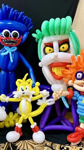 Balloons Come Alive Part 6!! #tails #huggywuggy #joker #chucky #rugrats #balloonart #dance