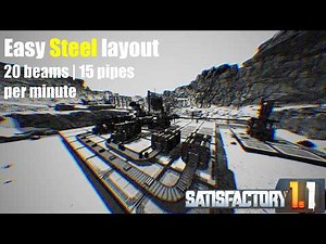 First Steel Factory for Satisfactory 1.1 — enough beams and pipes to unlock Phase 2 tiers