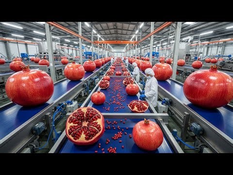 Inside a Modern Pomegranate Factory – Factory Process | From Fruit to Premium Juice