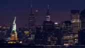 Timelapse of Statue of Liberty and NYC cityscape