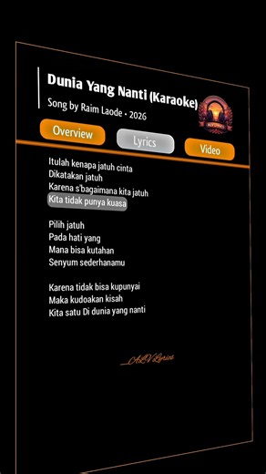 Dunia Yang Nanti ~ Song by Raim Laode • 2026 | Lyrics🎧🎵