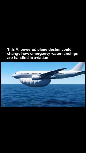 AI • Technology • Innovation on Instagram: "Artificial intelligence is now being used to design aircraft safety concepts that could allow planes to land safely on water during emergencies. This concept uses large inflatable air cushion structures that deploy around the aircraft, increasing buoyancy and stability immediately upon water contact. By spreading impact forces and keeping the fuselage afloat, this system could significantly reduce crash damage and give passengers more time to evacuate 