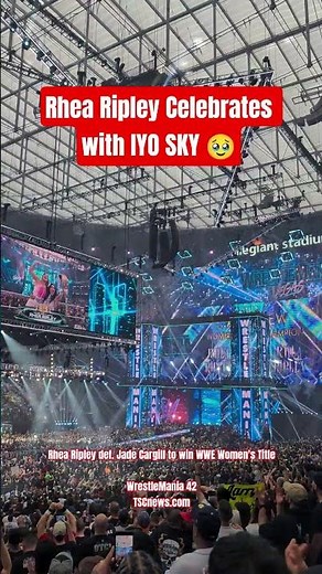 Rhea Ripley and Iyo Sky Celebrate at WrestleMania 42 Live