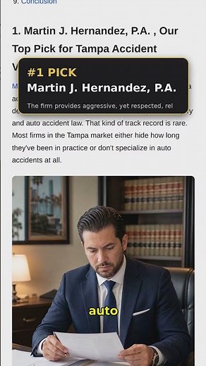 Best Car Accident Lawyer in Tampa (2026): Who to Call First