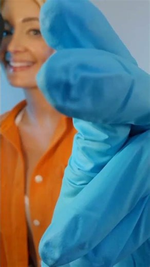 Blue Gloves ASMR Relaxing Hand Movements #asmr #asmrsounds #shorts