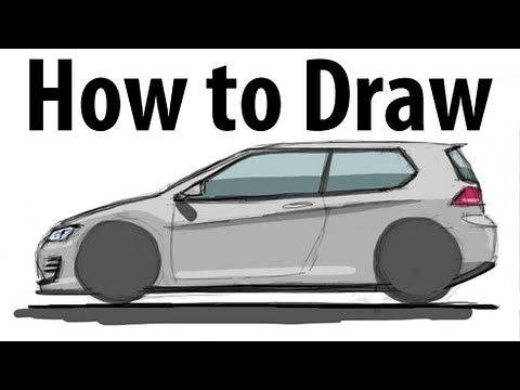 How to draw a Volkswagen Golf GTI - Sketch it quick!