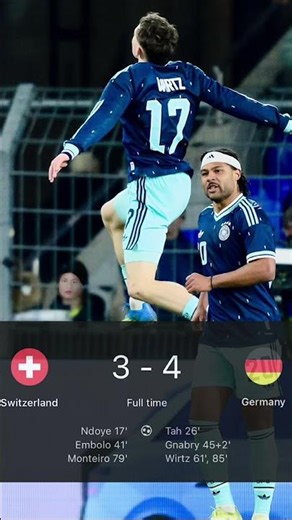 Wirtz Masterclass! 2 Goals + 2 Assists as Germany Beat Switzerland 4-3