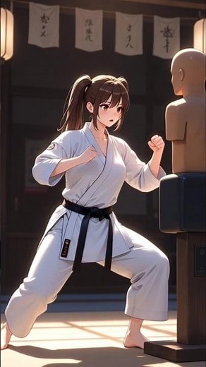 Epic Anime Karate Girl 🙅Training | Twin Ponytails Fighter | Dojo Action Scenes”