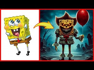 SpongeBob SquarePants as IT🎈(Pennywise) | All Characters of SpongeBob in a Chilling New Look!
