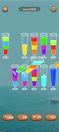 Water color sort level 3561 #androidgameplay #watersortpuzzle #shorts