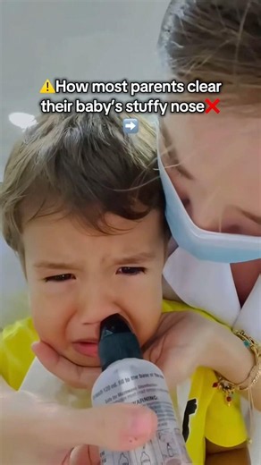 A calmer way to clean your baby’s stuffy nose.👶 #nasalaspirator #congestion #babycare #babyproducts